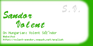 sandor volent business card